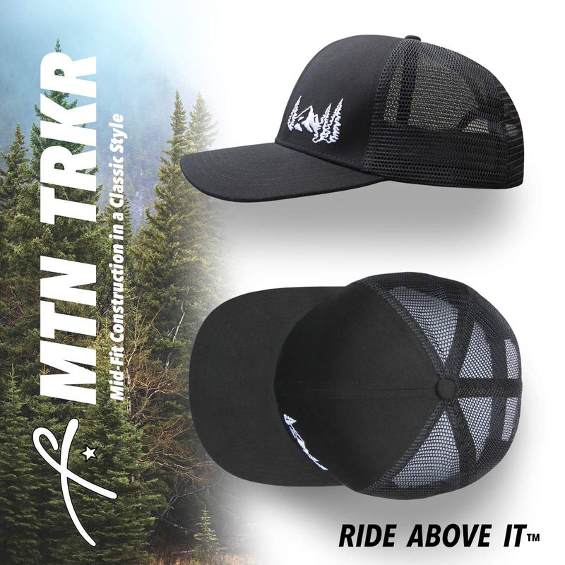 Grace Folly Trucker Hat for Men or Women- Many Cool Designs (Mountain- Black) - Image 5